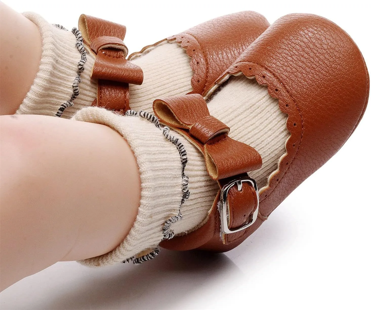 Infant Girls Single Shoes Bowknot First Walkers Shoes Buckle Strap Toddler Soft Glitter Tennis Shoes Toddler Girls