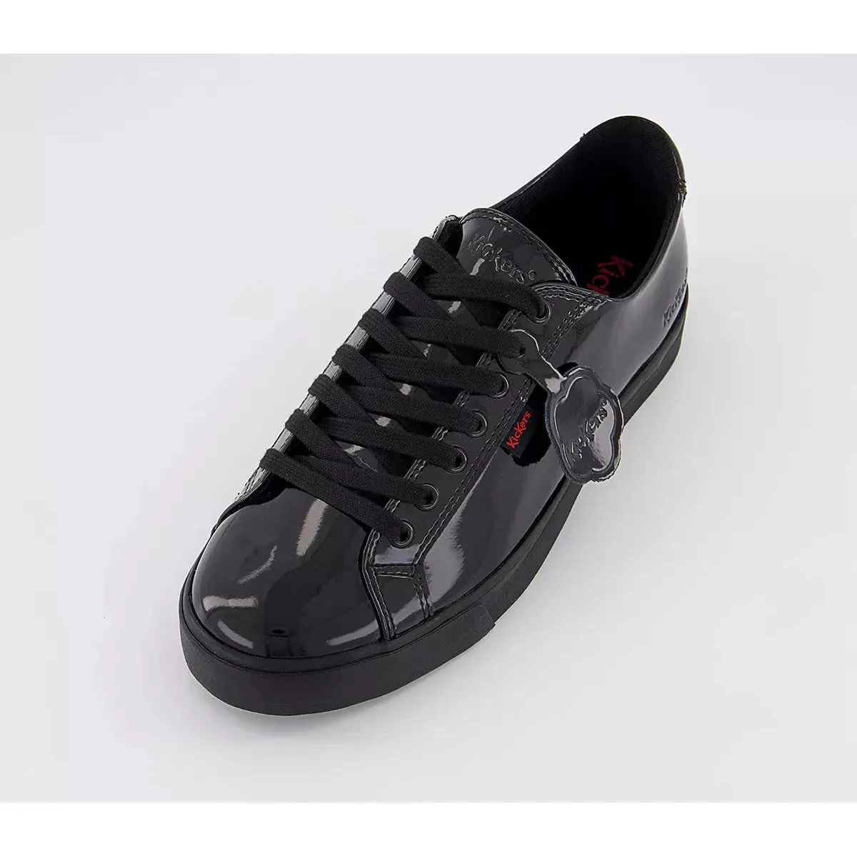 Kickers Tovni Stack BLACK  Patent Leather Lace Up Shoes