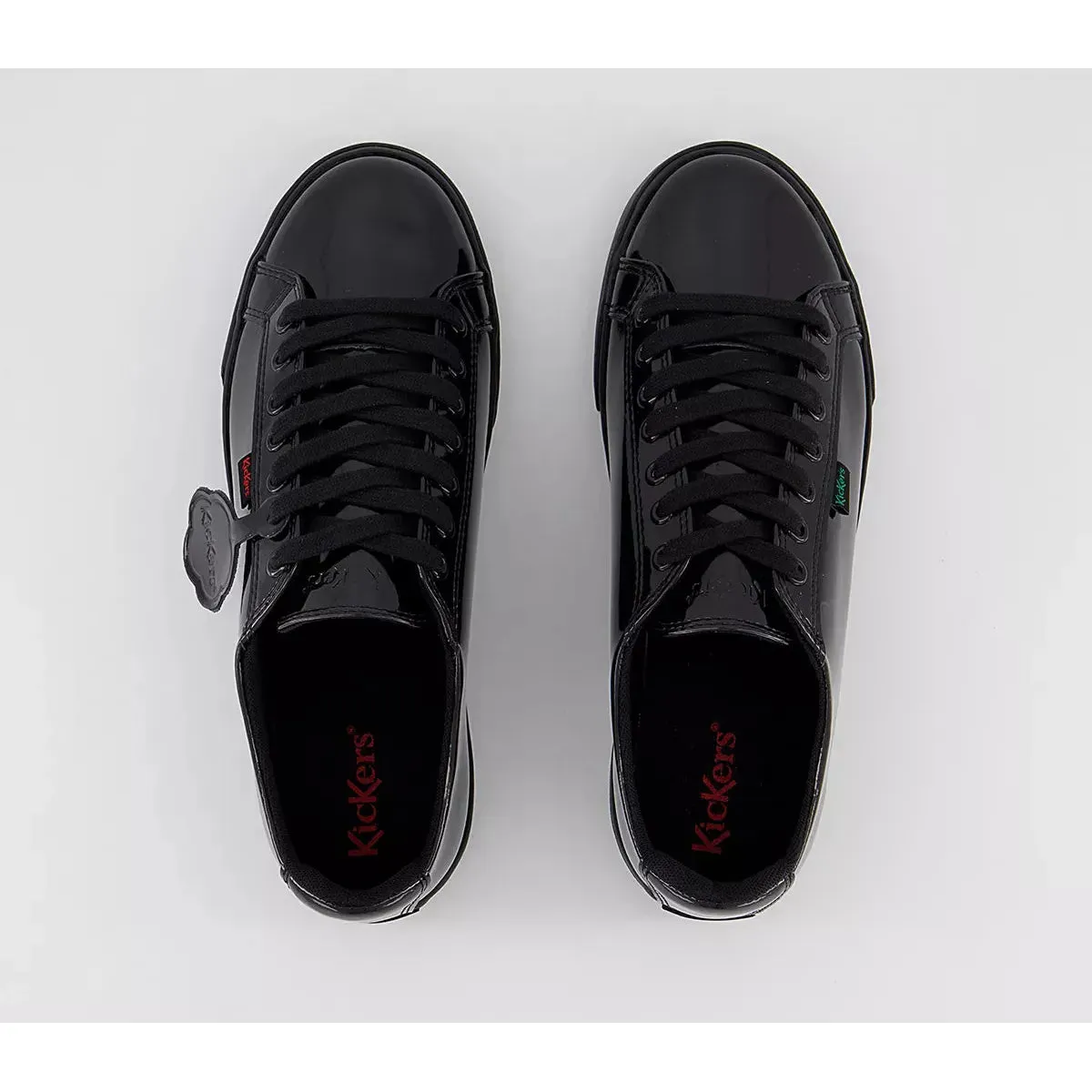 Kickers Tovni Stack BLACK  Patent Leather Lace Up Shoes