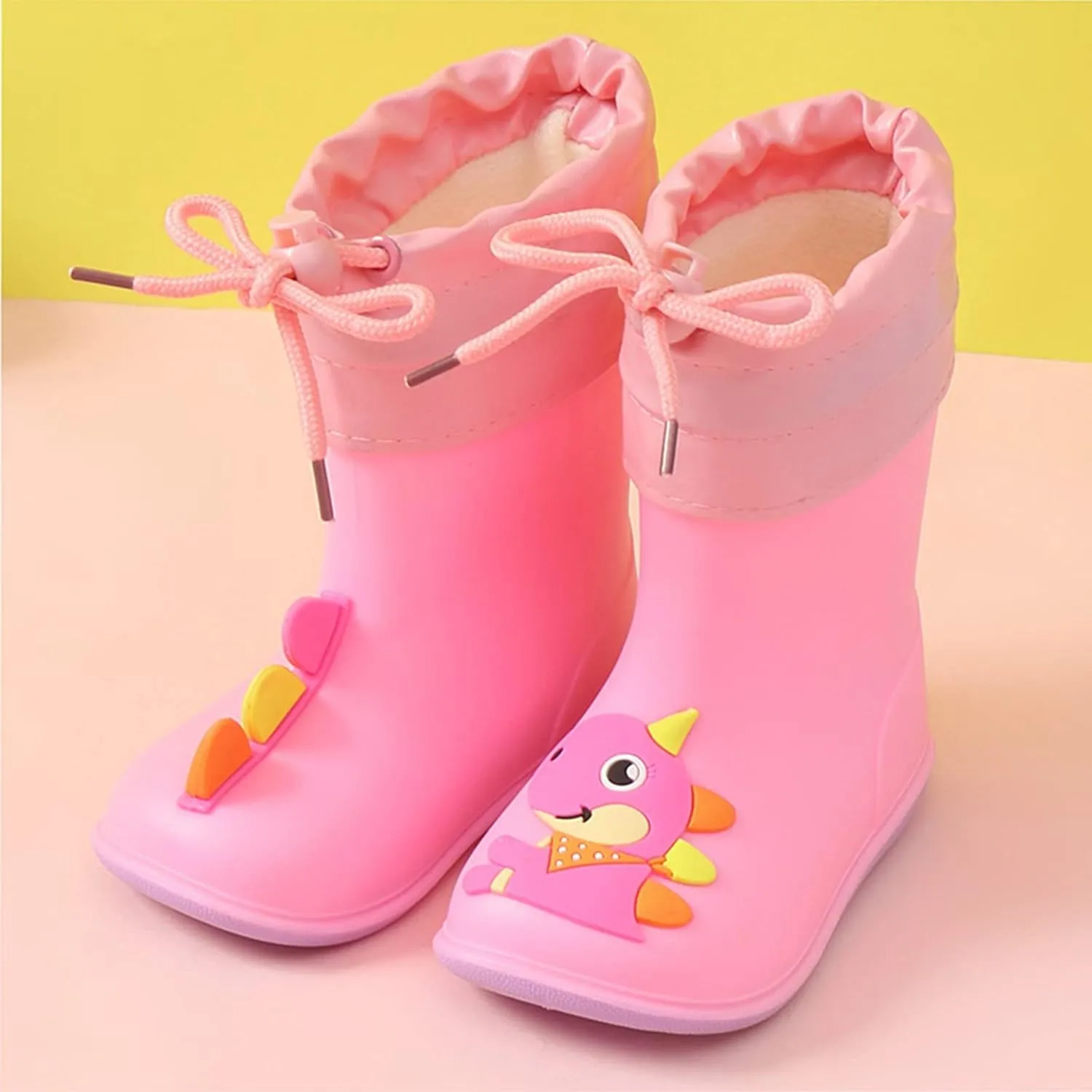 Kids Rain Boots Glitter Boys Girls Easy-on Handles Sparkly Waterproof Boots Outdoor Playing Rain Boot Unisex-Child