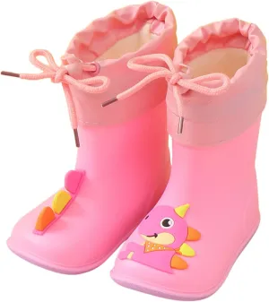 Kids Rain Boots Glitter Boys Girls Easy-on Handles Sparkly Waterproof Boots Outdoor Playing Rain Boot Unisex-Child