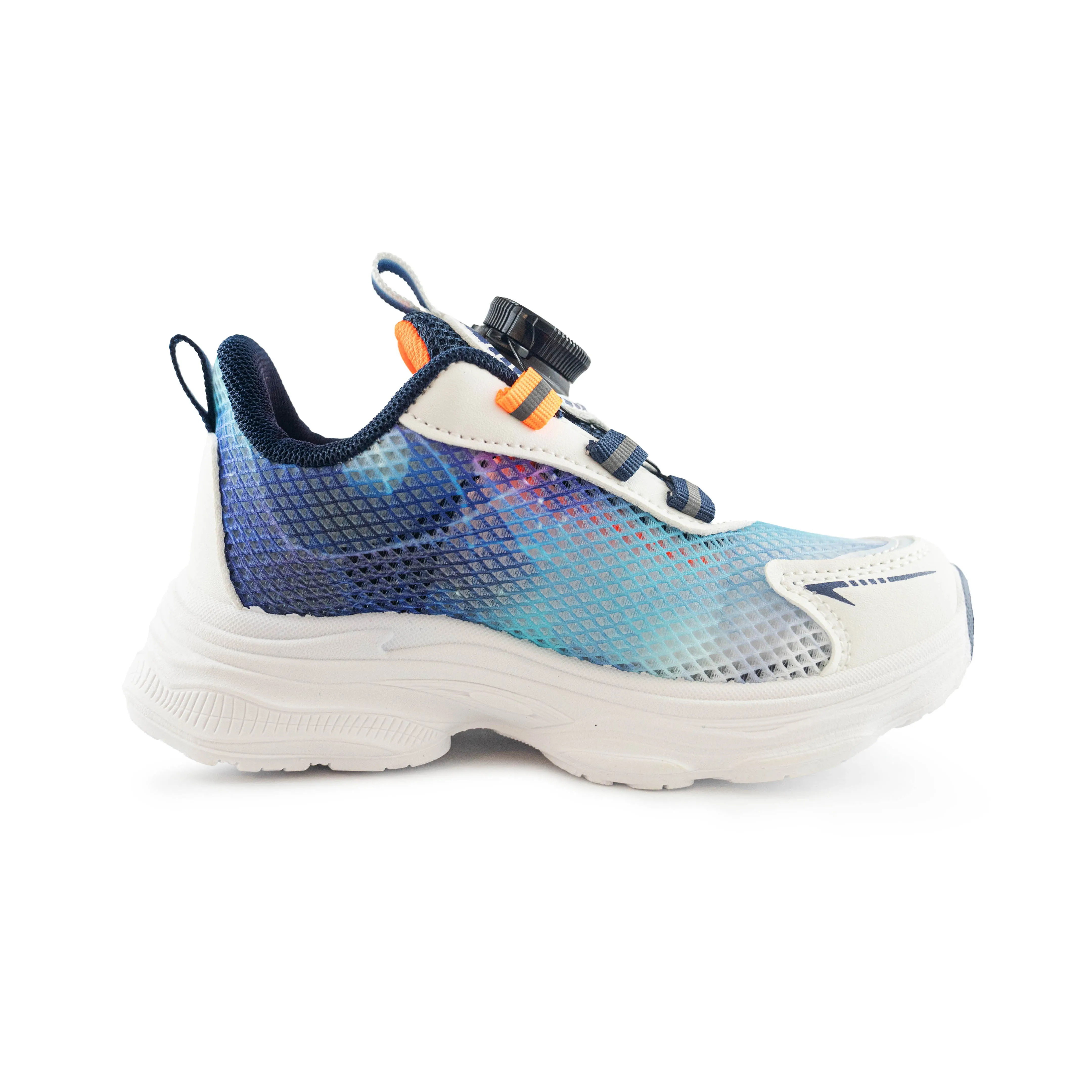 Kid's Rotary buckle Sneakers - Orange/Blue/White