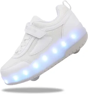 Kids Shoes with Wheels ?? 2-in-1 Light-Up Roller Sneakers with USB Rechargeable Skates Shoes for Birthday Party Gifts