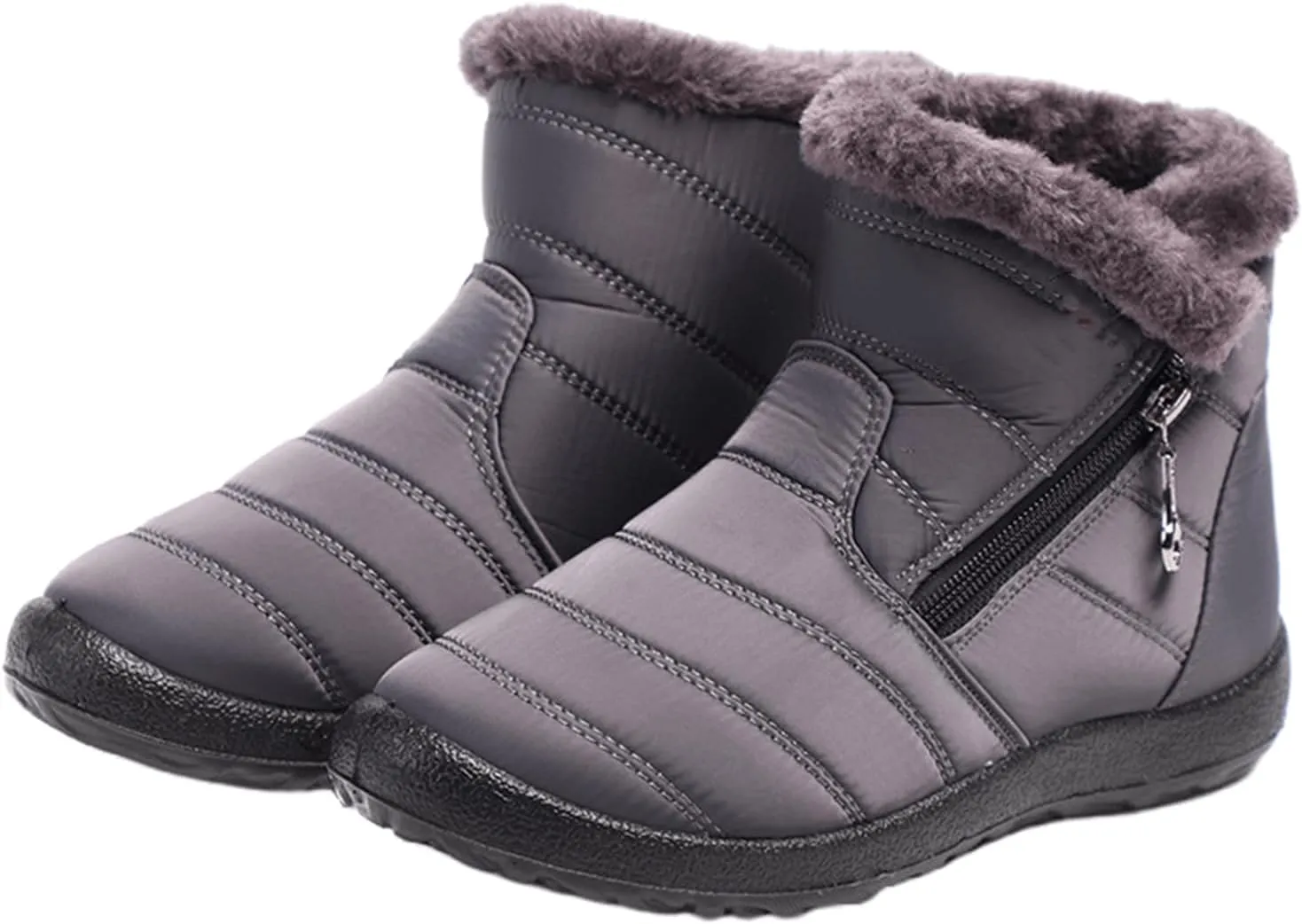 Ladmiple Winter Boots For Women Waterproof Snow Non Slip Warm Fur Lined Ankle Booties Outdoor Comfortable Walking Shoes