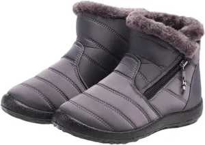 Ladmiple Winter Boots For Women Waterproof Snow Non Slip Warm Fur Lined Ankle Booties Outdoor Comfortable Walking Shoes