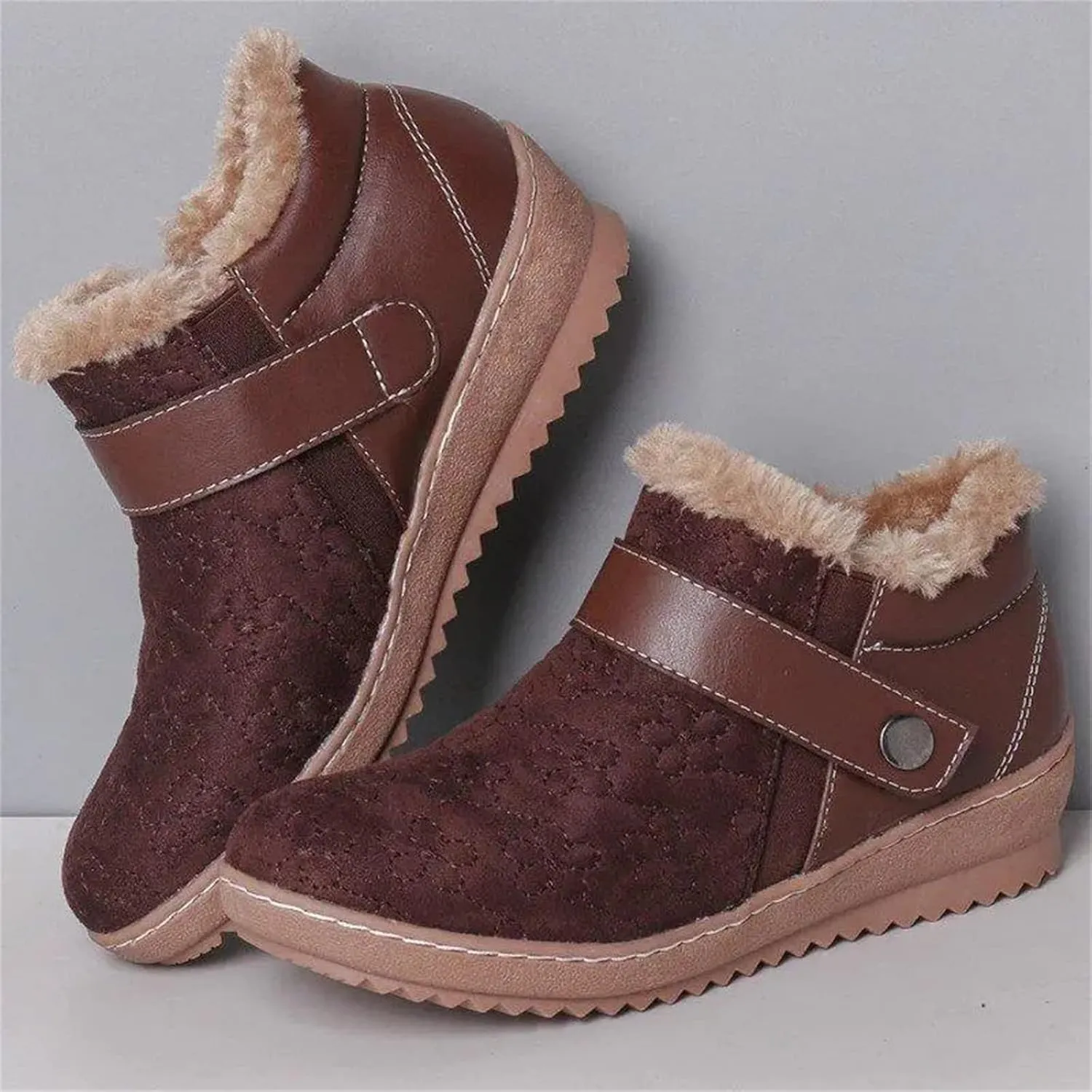 Ladmiple Womens Snow Boots Warm Ankle Booties Comfortable Lace Up Outdoor Fur Lined Walking Winter Shoes Combat Boots