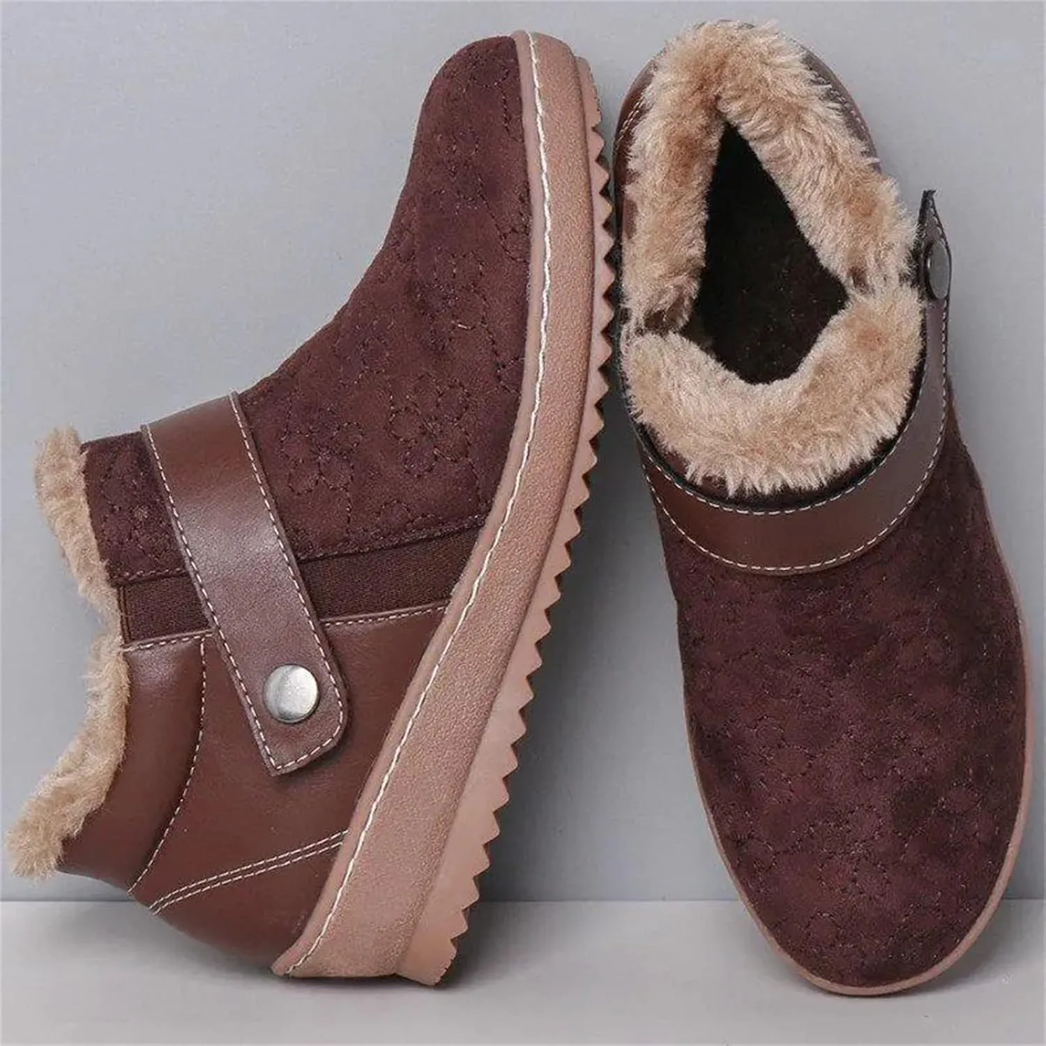 Ladmiple Womens Snow Boots Warm Ankle Booties Comfortable Lace Up Outdoor Fur Lined Walking Winter Shoes Combat Boots