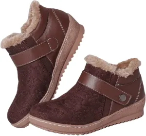 Ladmiple Womens Snow Boots Warm Ankle Booties Comfortable Lace Up Outdoor Fur Lined Walking Winter Shoes Combat Boots