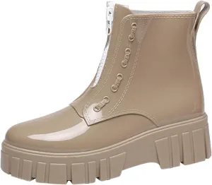 Lady Shoes Punk Style Snow Boots Women Non Slip Fleece Socks Inside Rain Boots Outdoor Rubber Water Shoes 12 Women Boots