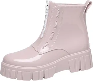 Lady Shoes Punk Style Snow Boots Women Non Slip Fleece Socks Inside Rain Boots Outdoor Rubber Water Shoes 12 Women Boots