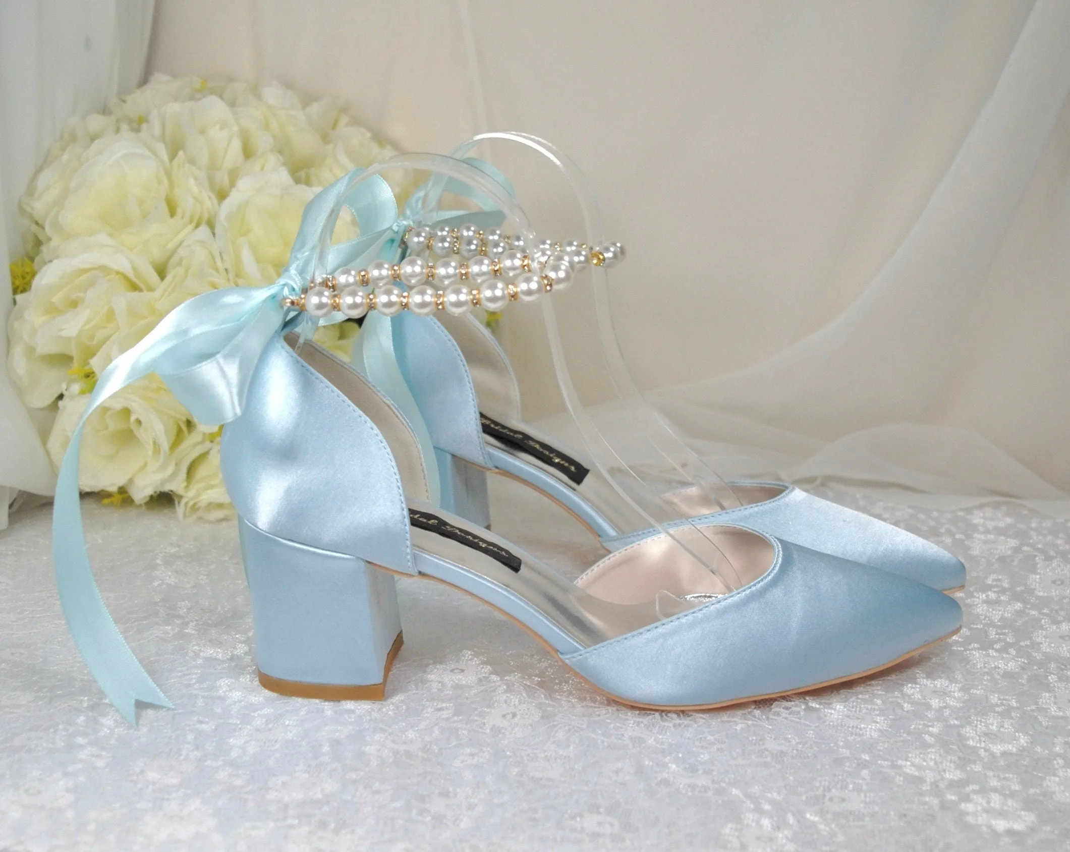 Light Blue Satin Bridal Shoes