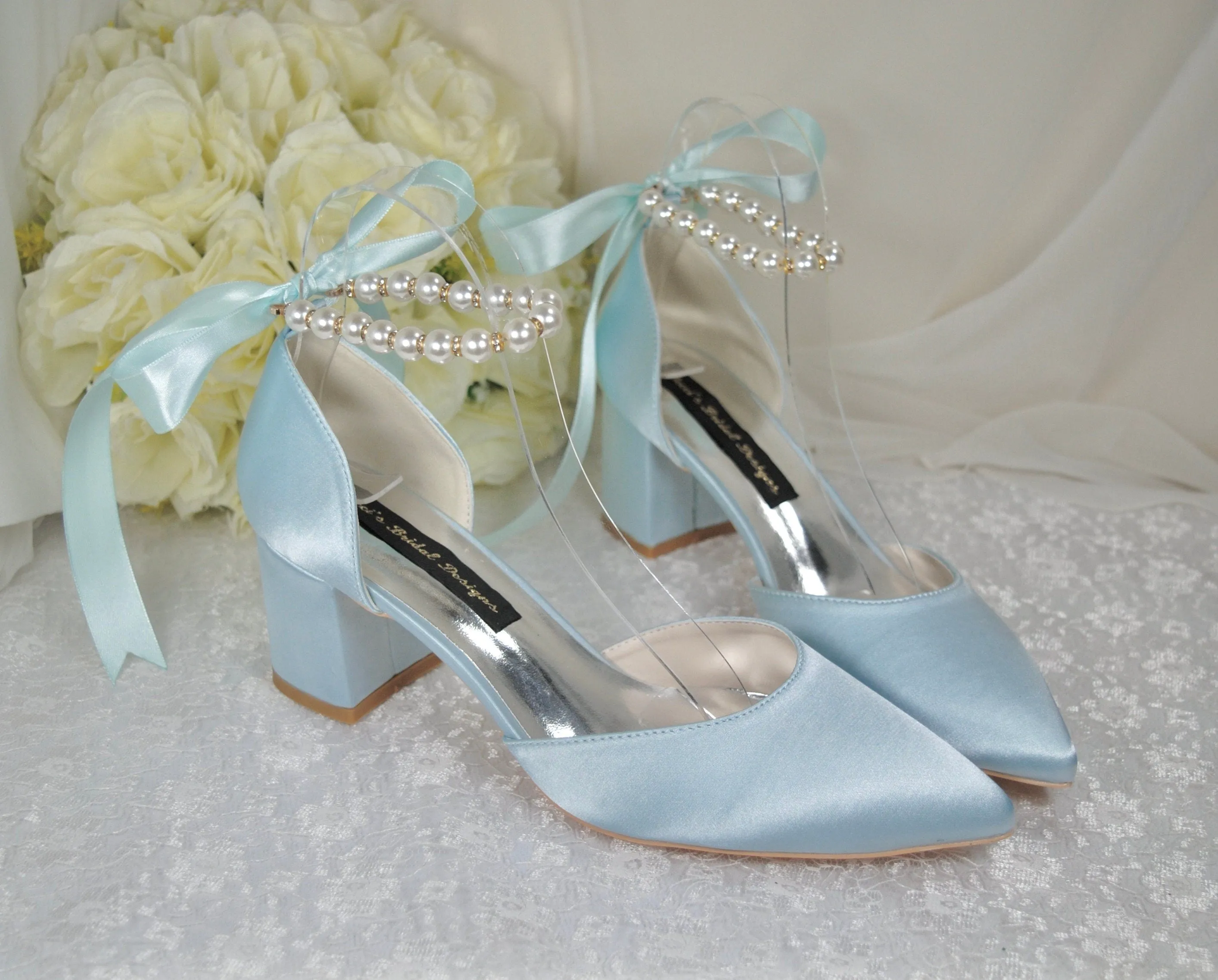 Light Blue Satin Bridal Shoes