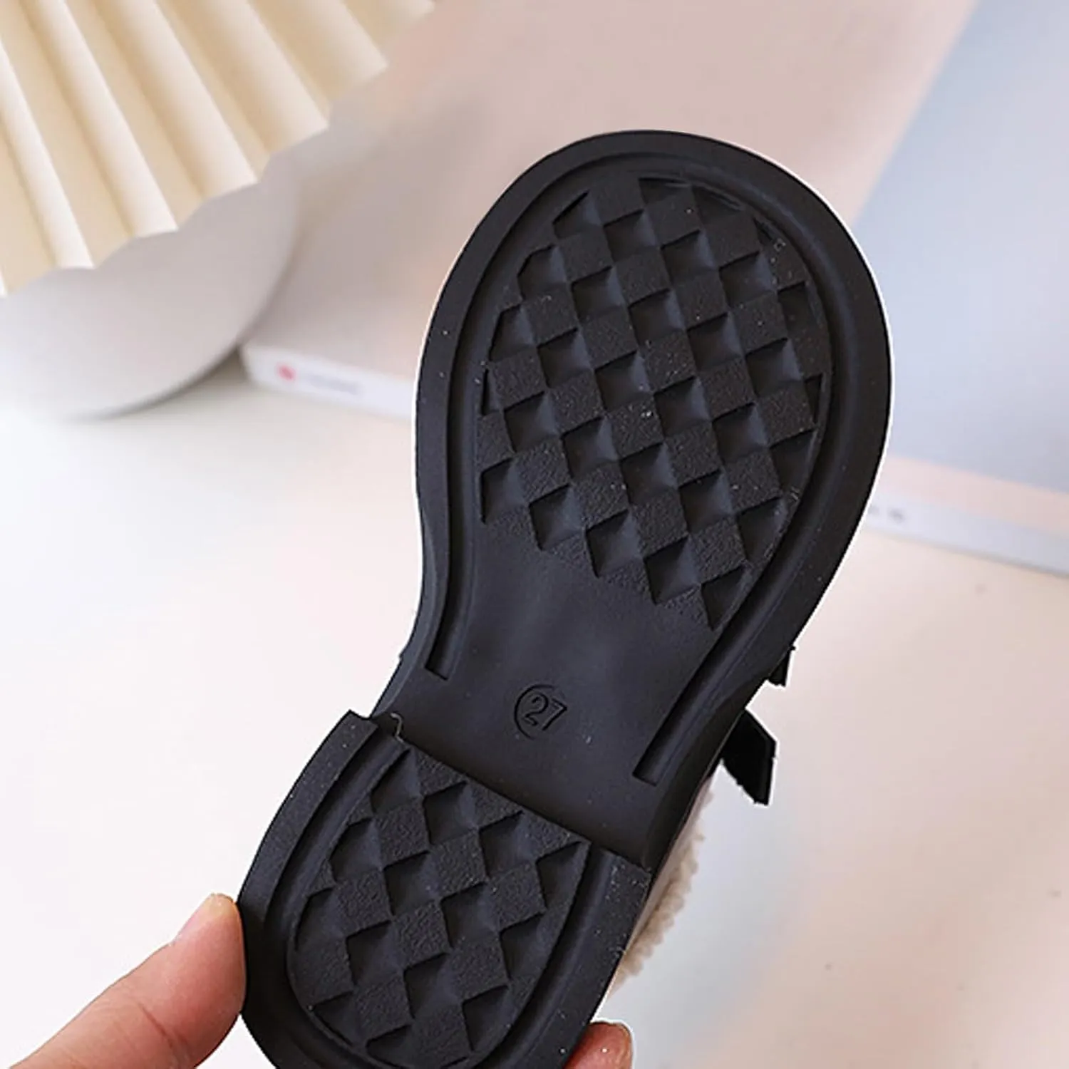 Little/Big Girls Fleece Plush PU Leather ??occasin Loafers Kids Soft Sole Slip-On Outdoor Casual Baby Girl Shoe