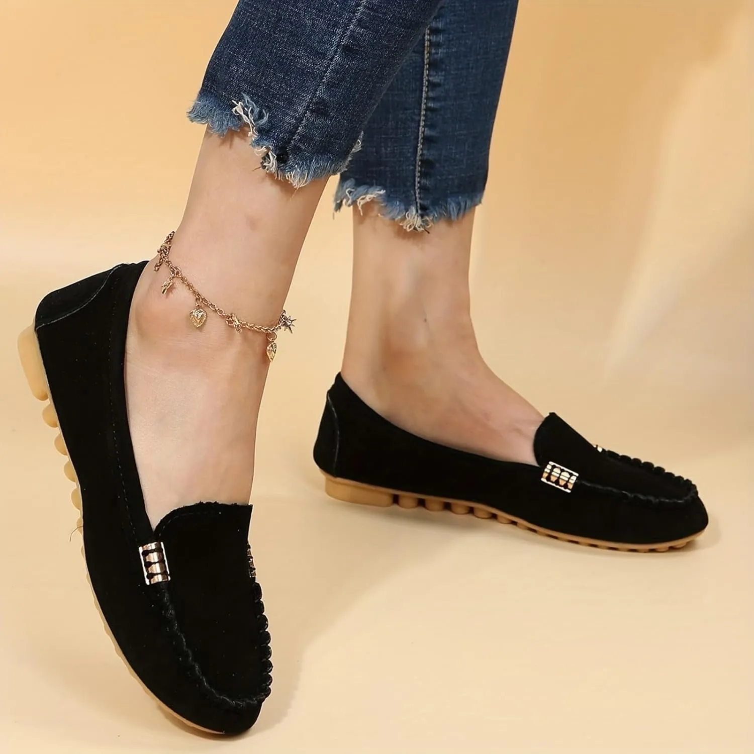 Loafers for Women Close Toe Business Casual Shoes Comfortable & Lightweight Penny Loafers Retro Classic Slip On Work Flats Dressy Outdoor Walking Shoes