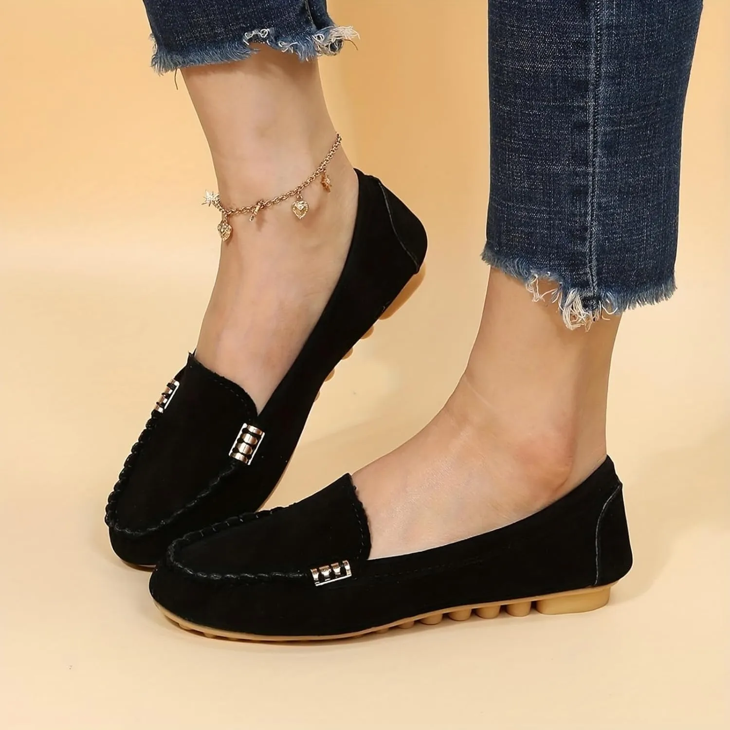 Loafers for Women Close Toe Business Casual Shoes Comfortable & Lightweight Penny Loafers Retro Classic Slip On Work Flats Dressy Outdoor Walking Shoes