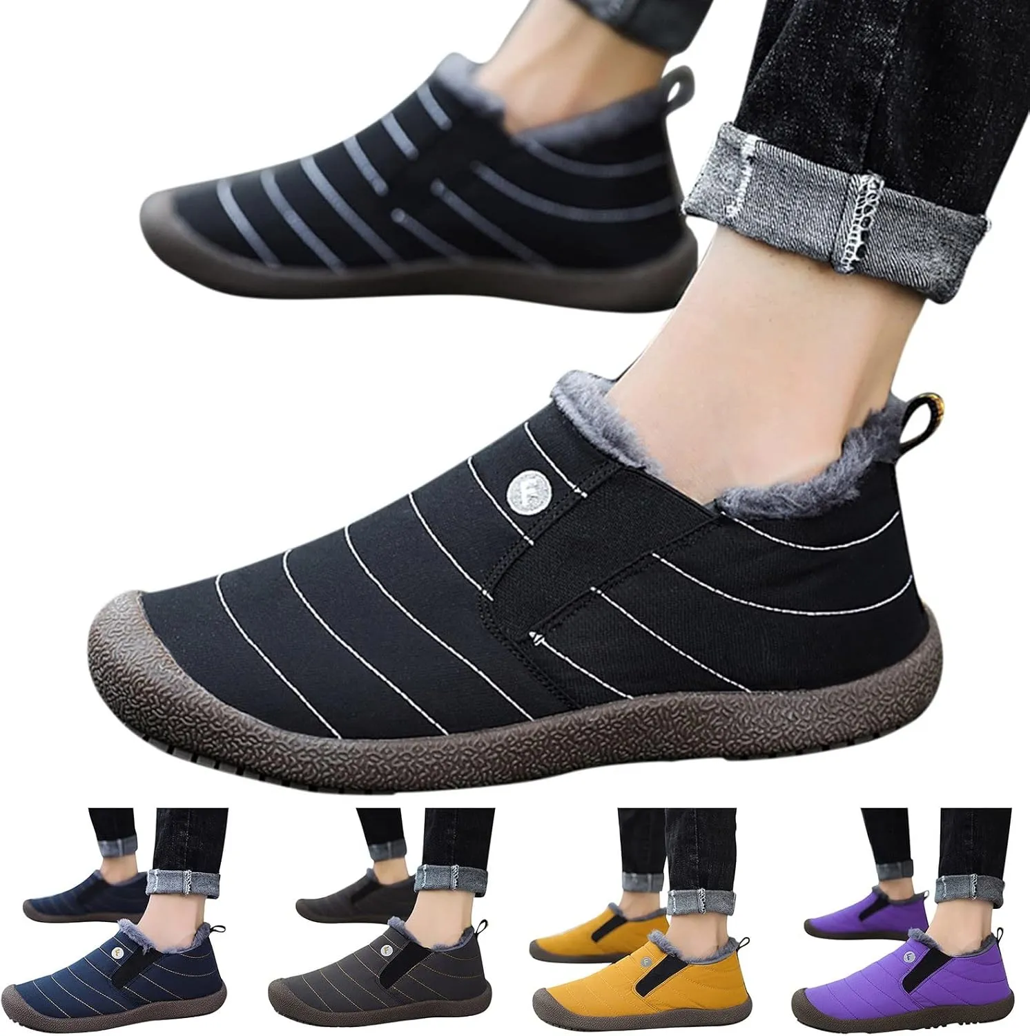 Long Winter Boots for Women 2023 Trendy Womens Black Winter Snow Boots Black Winter Work Boots for Woman Waterproof Non Slip Work Boots for Women Botas De Hule Para Mujer De Trabajo Para Frio