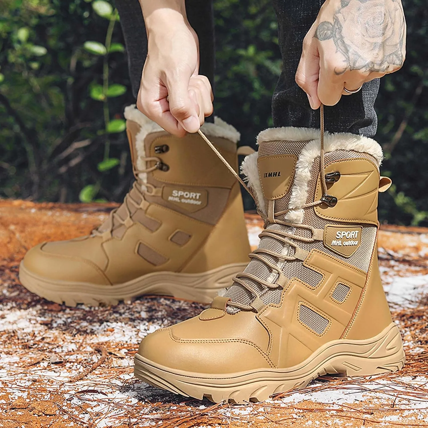 Men's and Women's Winter Snow Boots Waterproof Hiking Boots Tactical Work Boots Outdoor Lightweight Military Boots