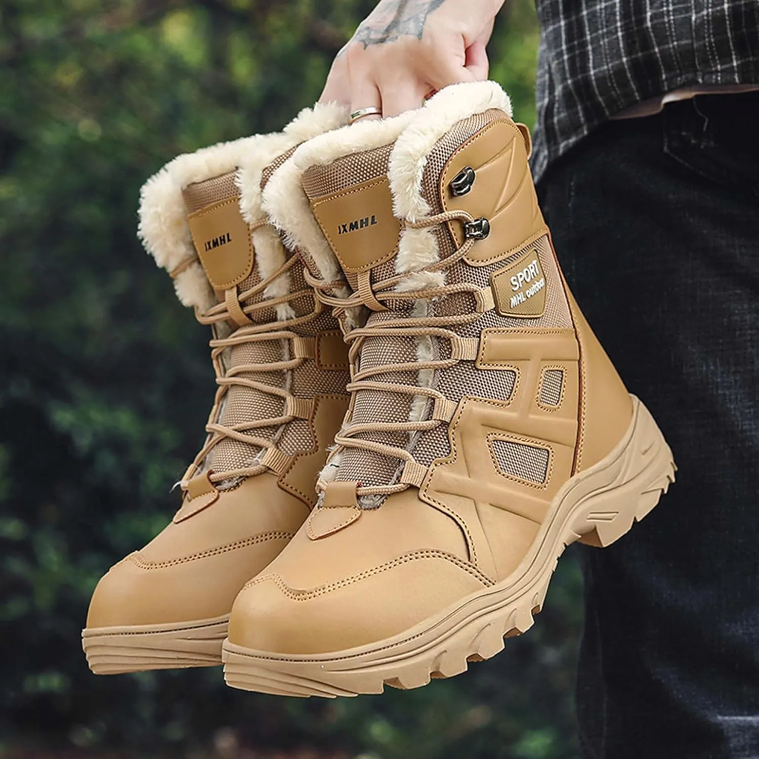Men's and Women's Winter Snow Boots Waterproof Hiking Boots Tactical Work Boots Outdoor Lightweight Military Boots