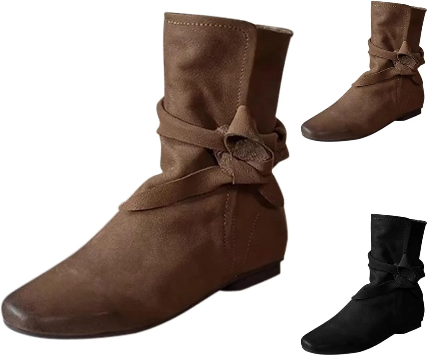 Mens Ankle Boots Woman Cowboy Boots Dancing Boots for Women Tall Leather Boots for Women Womens Ankle Boots with Heel Women's Black Suede Flat Ankle Boots