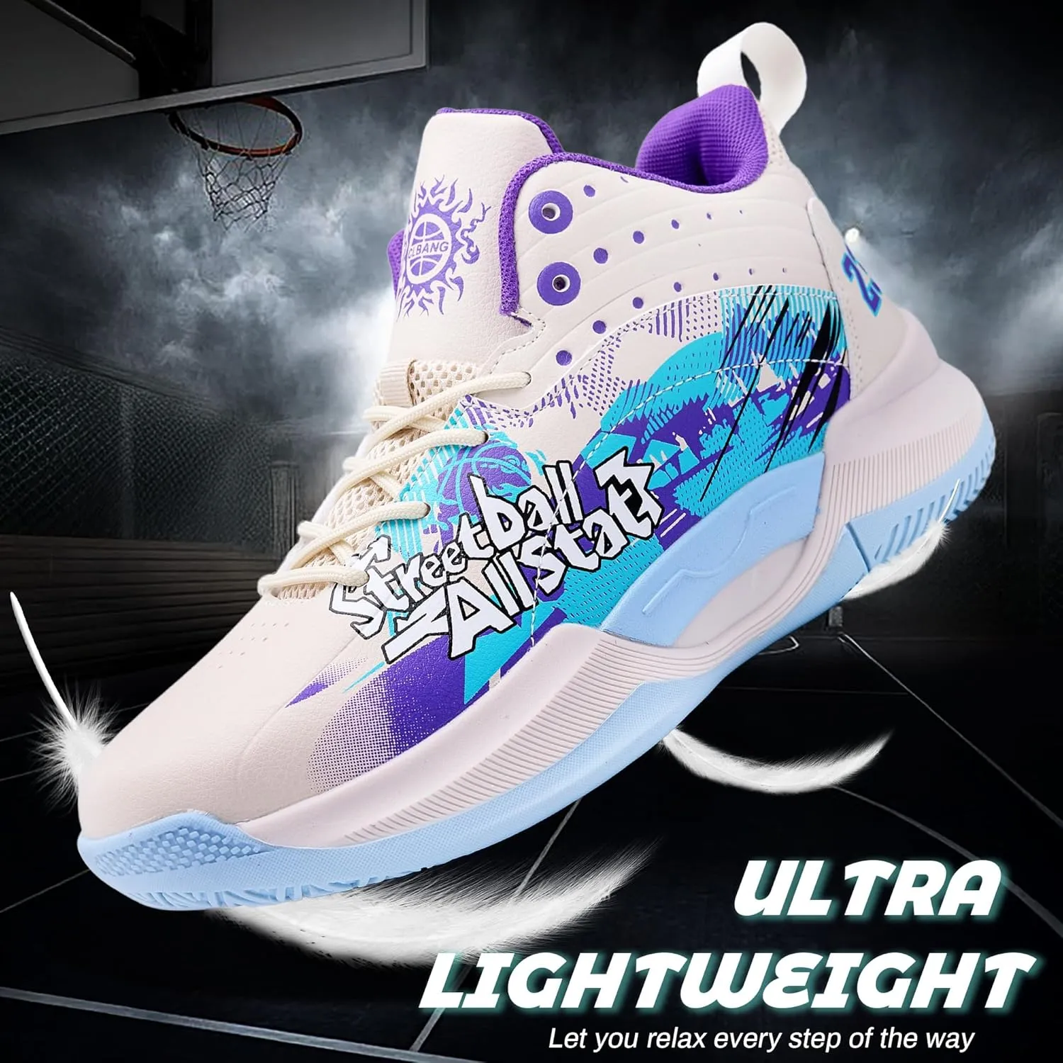 Men's Basketball Shoes Lightweight Breathable Non-Slip Outdoor Courts Training