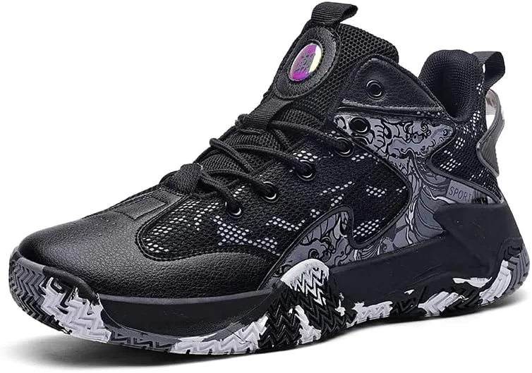 Mens Basketball Shoes Lightweight Non-Slip Breathable Sneakers Outdoor Fashion Training Shoes for Running Walking