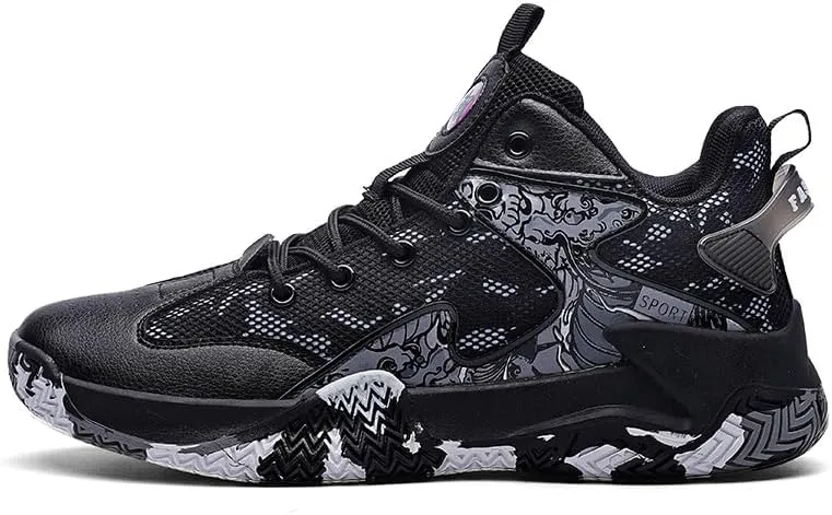 Mens Basketball Shoes Lightweight Non-Slip Breathable Sneakers Outdoor Fashion Training Shoes for Running Walking
