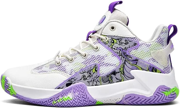 Mens Basketball Shoes Lightweight Non-Slip Breathable Sneakers Outdoor Fashion Training Shoes for Running Walking