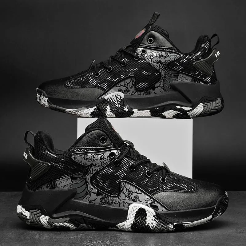 Mens Basketball Shoes Lightweight Non-Slip Breathable Sneakers Outdoor Fashion Training Shoes for Running Walking