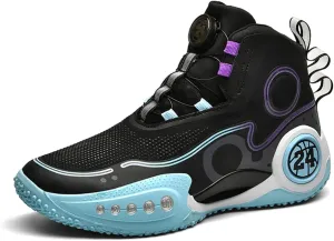 Mens Basketball Shoes Non Slip Sneakers Professional Basketball Sports Shoes for Men Running Shoes (Black,8)