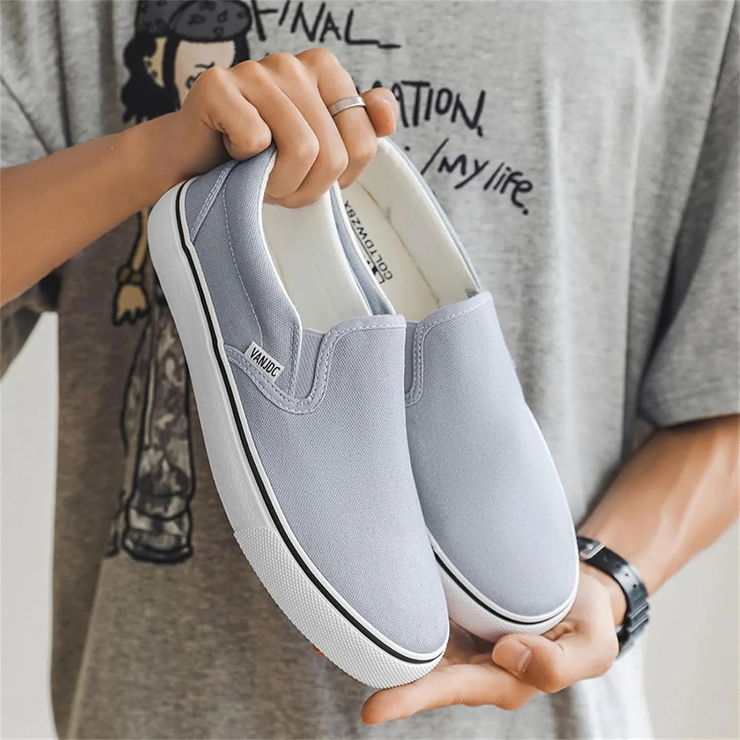 Men's Casual Slip On Sneakers Comfortable Loafers Breathable Lightweight Walking Shoes for Daily Wear