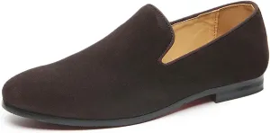 Men's Casual Velvet Loafers Slip-On Walking Dress Comfortable Fashion Shoes