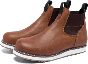 Men's Chelsea Boots Mid Top Slip On Chelsea Boots Outdoor Casual Boots Flat Street Hiking Boots