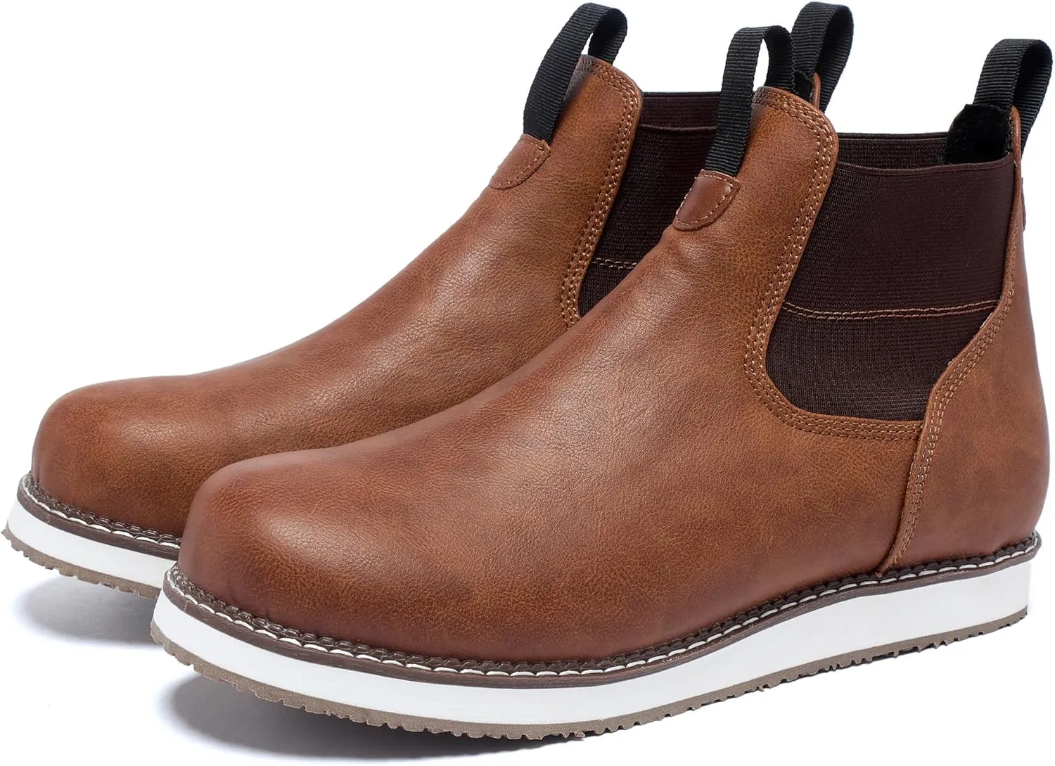Men's Chelsea Boots Mid Top Slip On Chelsea Boots Outdoor Casual Boots Flat Street Hiking Boots