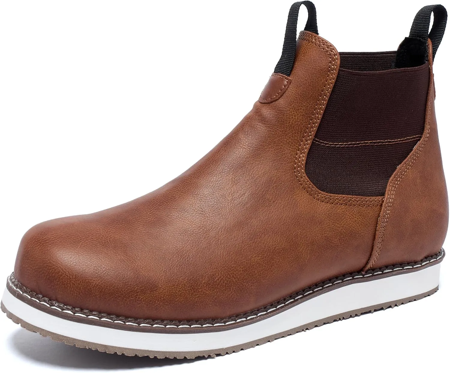 Men's Chelsea Boots Mid Top Slip On Chelsea Boots Outdoor Casual Boots Flat Street Hiking Boots
