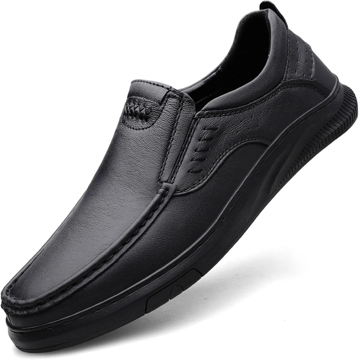 Men's Formal Leather Soft Soled Driving Loafers Business Comfort Soft Penny Classic Moccasins Hand Stitched Casual Leather Shoes