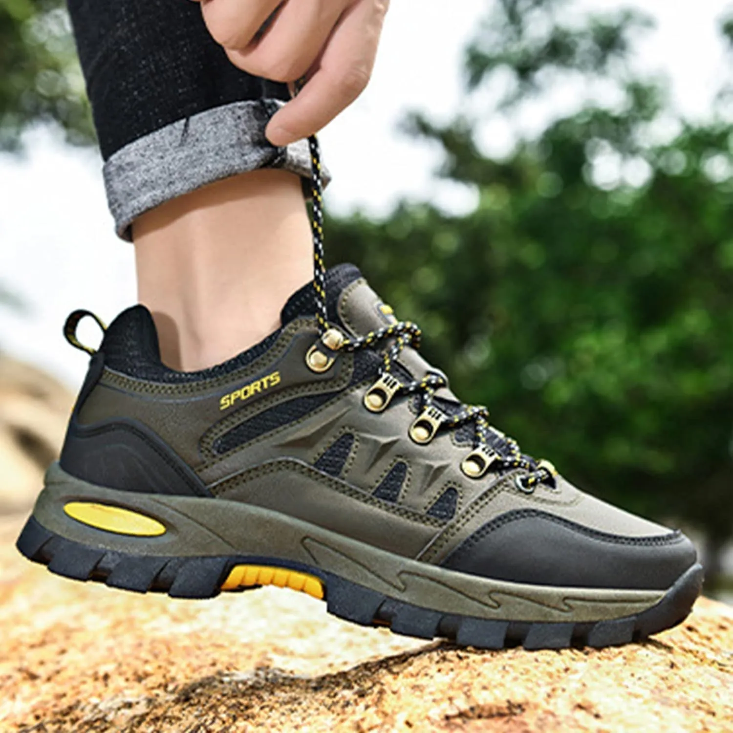 Mens Hiking Shoes Camping Travel Sneakers Casual Outdoor Walking Trainers Lightweight Damping