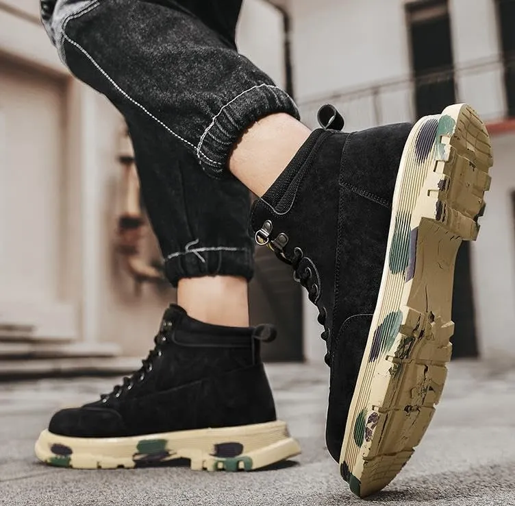 Men's Hiking Shoes Outdoor Breathable Walking Sneakers Lightweight Non-Slip Trekking Training Walking Camping Chukka Boots Hiking Boots