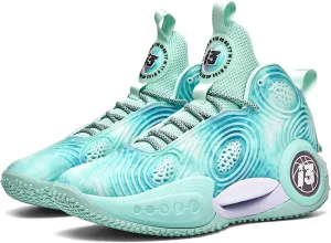 Mens Luminous Basketball Sneakers Classic Lace Up High Top Breathable Casual Sneakers High Elastic Running Shoes Wear Resistant and Durable Outdoor Hiking Shoes Anti Slip Baseball Sneakers