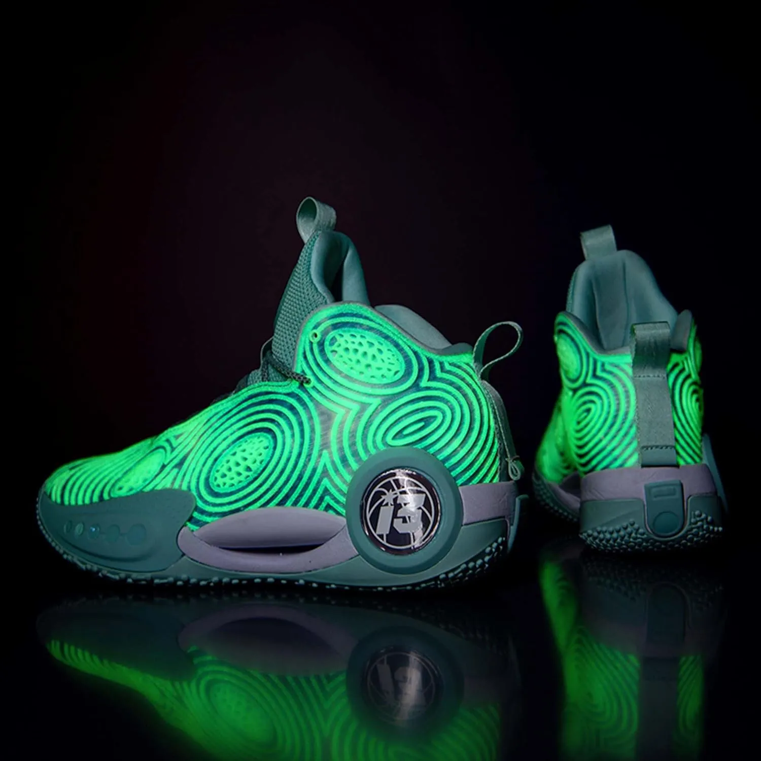 Mens Luminous Basketball Sneakers Classic Lace Up High Top Breathable Casual Sneakers High Elastic Running Shoes Wear Resistant and Durable Outdoor Hiking Shoes Anti Slip Baseball Sneakers