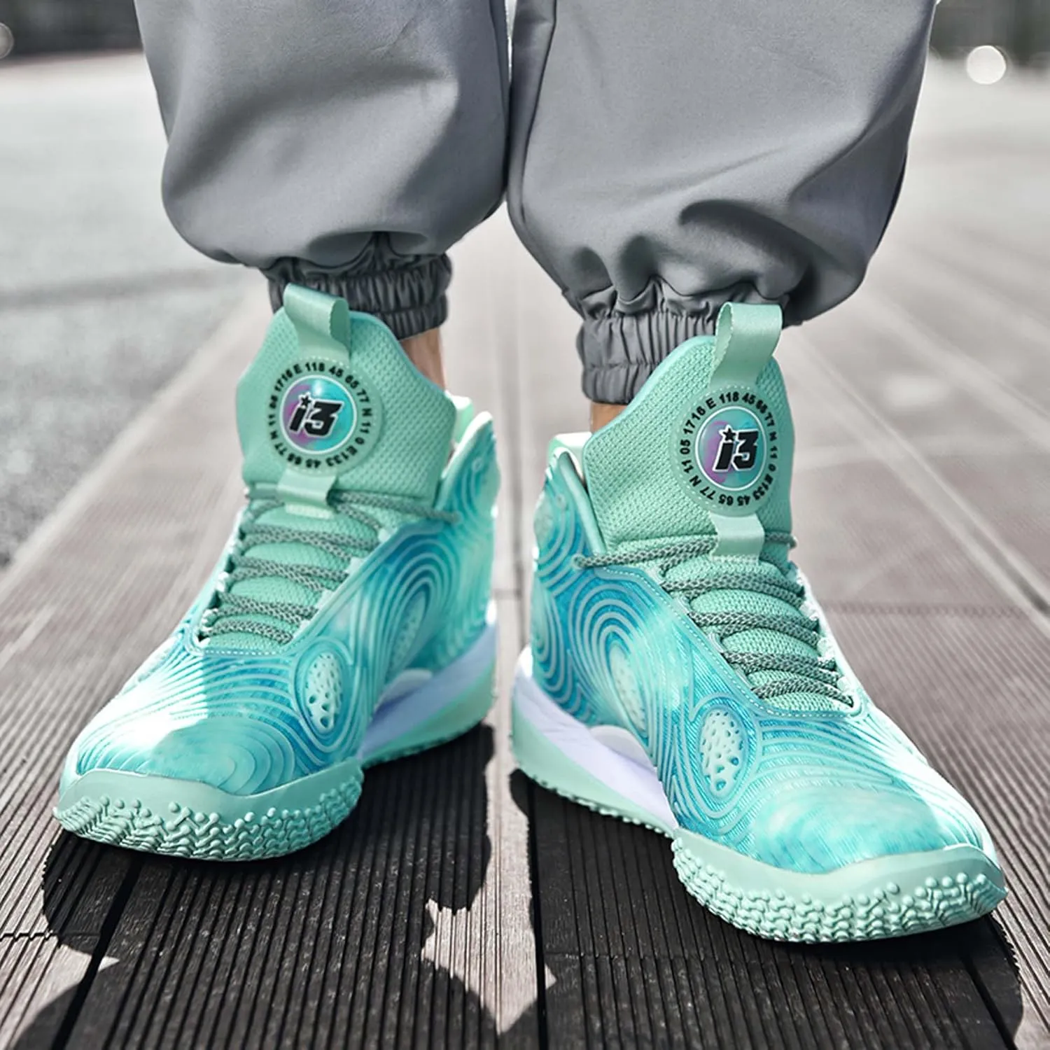 Mens Luminous Basketball Sneakers Classic Lace Up High Top Breathable Casual Sneakers High Elastic Running Shoes Wear Resistant and Durable Outdoor Hiking Shoes Anti Slip Baseball Sneakers