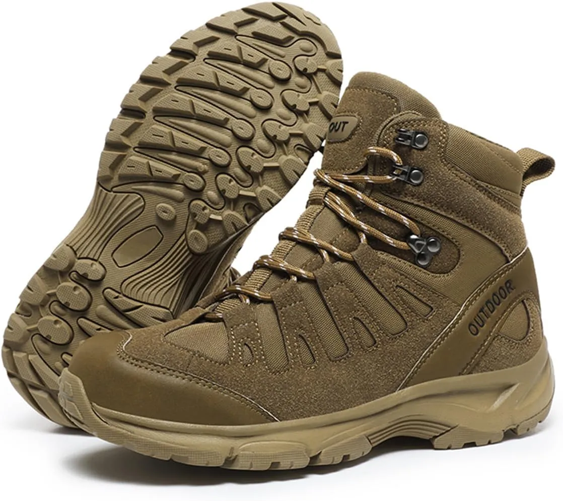 Men's Non-Slip Hiking Boots Lightweight Breathable Tactical Boots Outdoor Trekking Work Boots