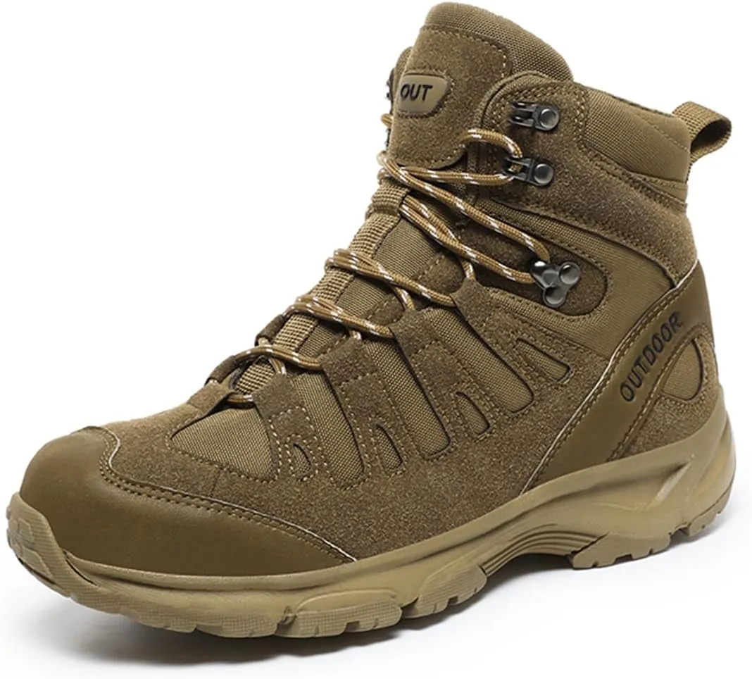Men's Non-Slip Hiking Boots Lightweight Breathable Tactical Boots Outdoor Trekking Work Boots