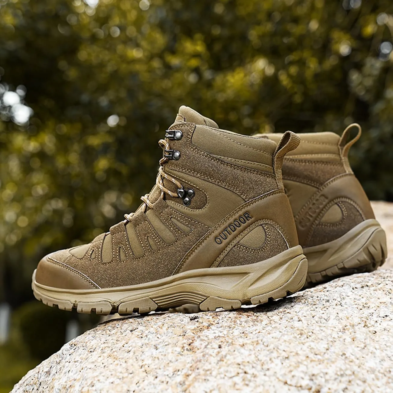 Men's Non-Slip Hiking Boots Lightweight Breathable Tactical Boots Outdoor Trekking Work Boots