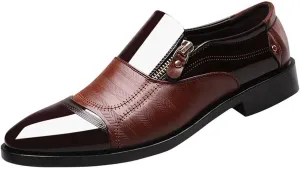 Mens Shoes 574 Leather Classical Style Men's Breathable Hollow Business Casual Pointed Shoes Ballet Shoes for Men Leather (Brown, 11)