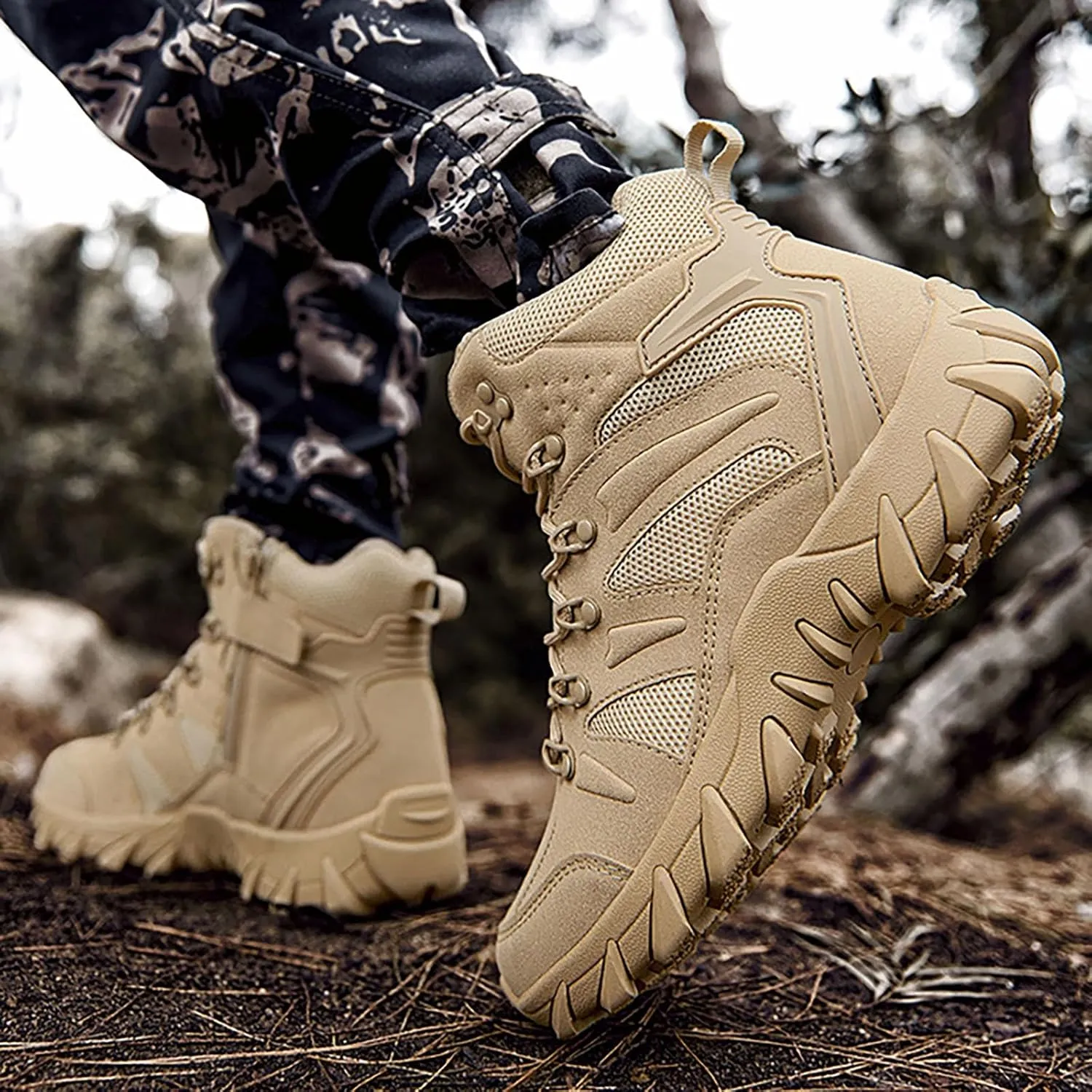 Mens Snow Boots Fully Fur Lined Winter Boots Lace Up Water Resistant Anti Slip Outdoor Lightweight Casual Climbing Shoes Hiking Shoes Work Trekking Boot