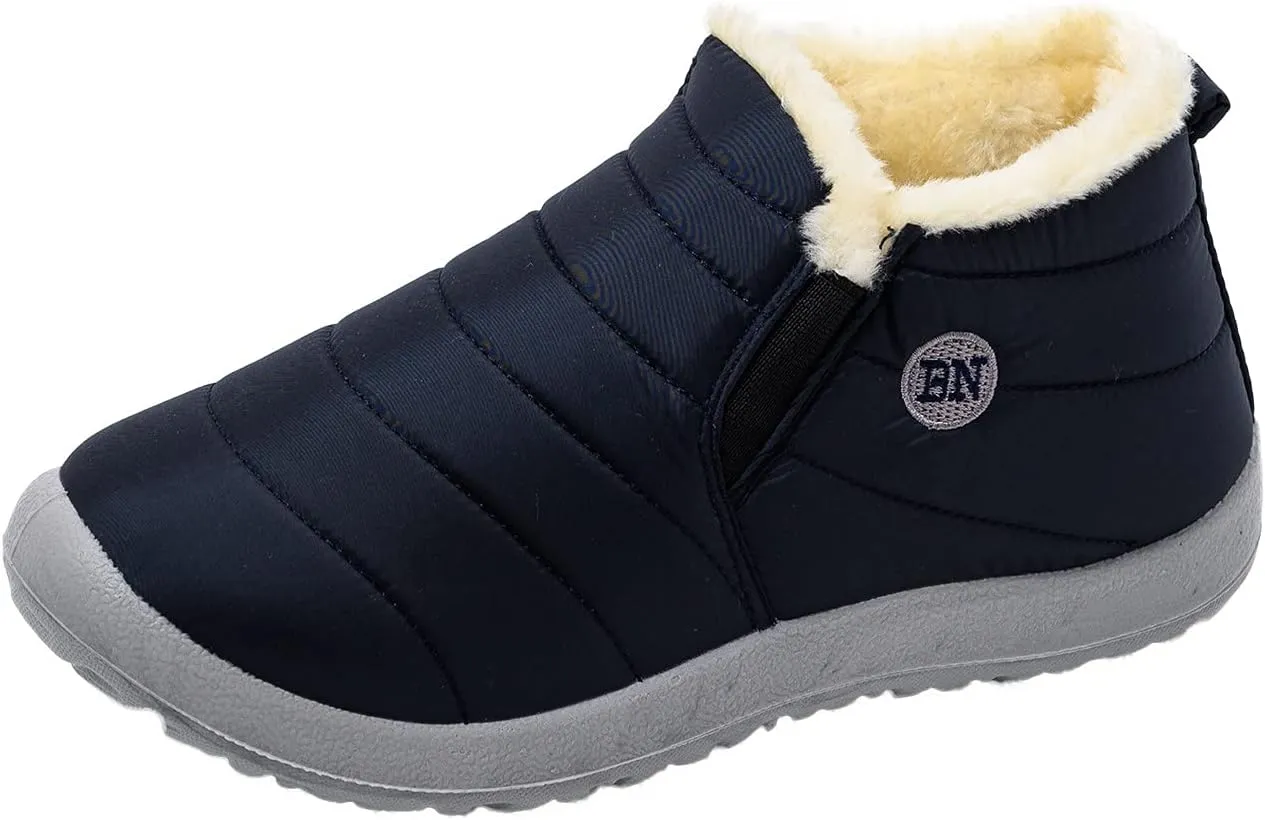 Men's Snow Boots Warm Faux Furry Lined Footwear Waterproof Outdoor Casual Winter Boots Non-slip Lace Up Ankle Boots for Cold Weather Climbing Shoes Hiking Boots