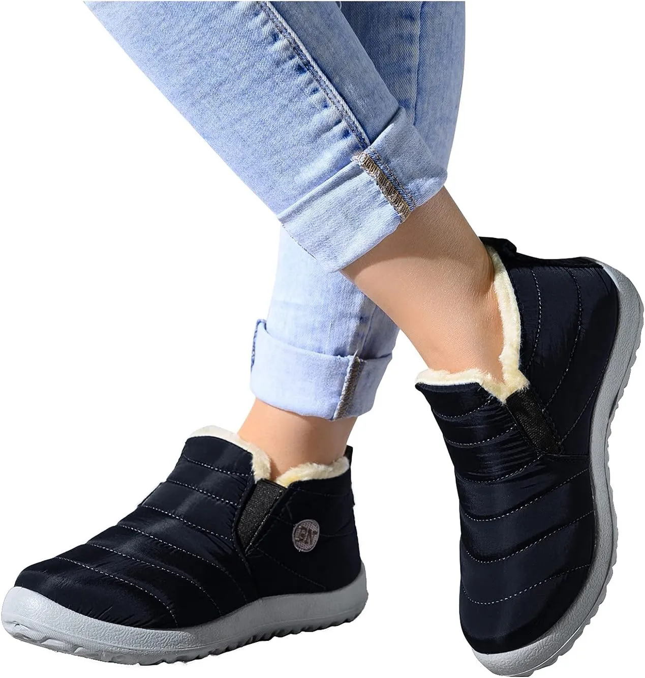 Men's Snow Boots Warm Faux Furry Lined Footwear Waterproof Outdoor Casual Winter Boots Non-slip Lace Up Ankle Boots for Cold Weather Climbing Shoes Hiking Boots