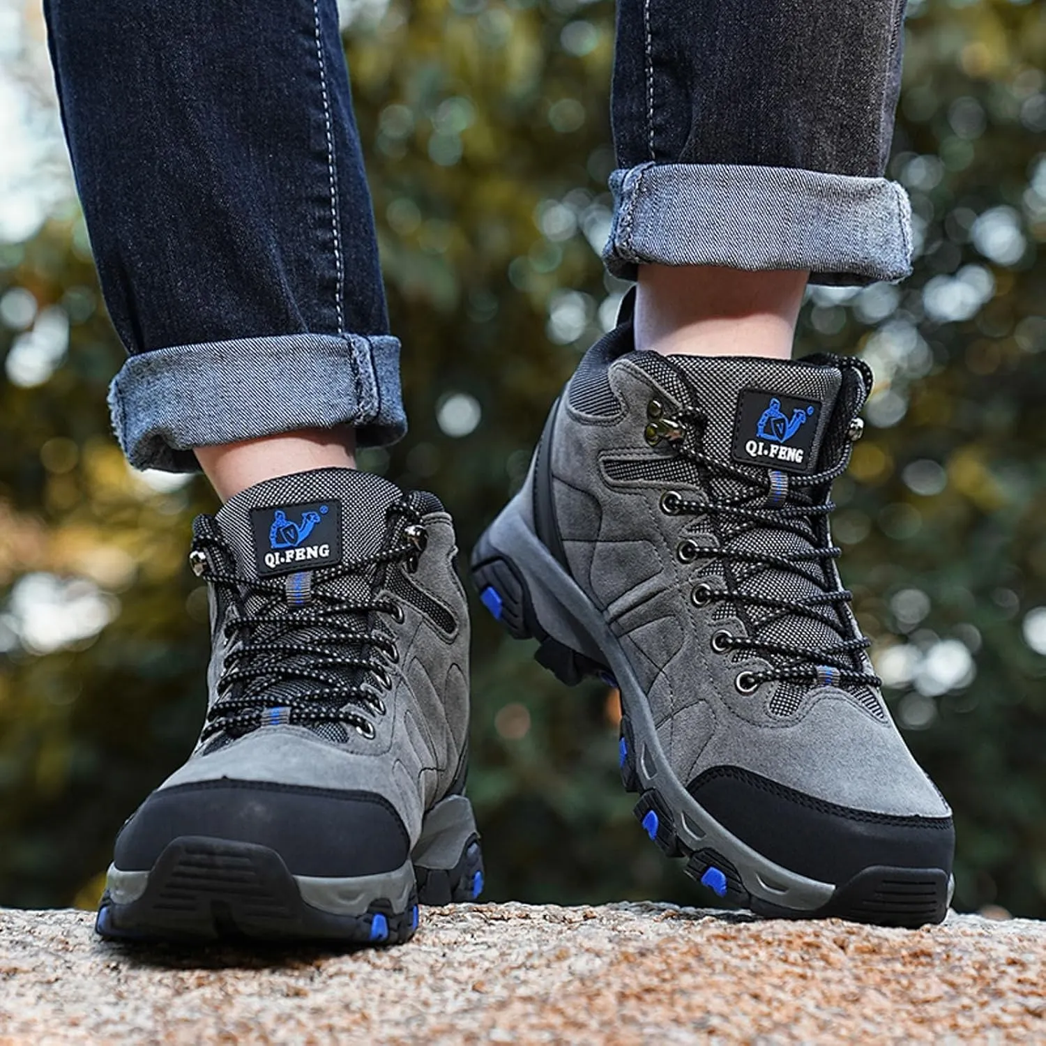 Men's Snow Boots Warm Fur Lined Winter Boots Lace Up Water Resistant Anti Slip Outdoor Lightweight Casual Climbing Shoes Work Trekking Hiking Boot