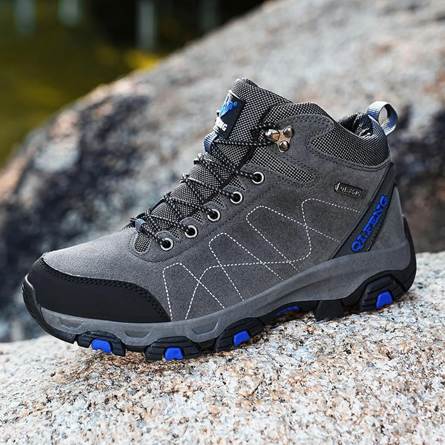 Men's Snow Boots Warm Fur Lined Winter Boots Lace Up Water Resistant Anti Slip Outdoor Lightweight Casual Climbing Shoes Work Trekking Hiking Boot
