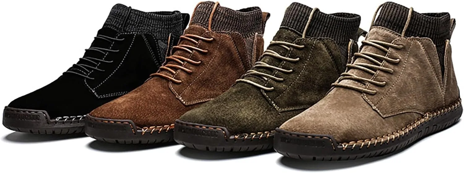 Mens Snow Boots Warm Fur Lined Winter Boots Lace Up Waterproof Non Slip Outdoor Lightweight Ankle Boots Hiking Shoes Work Trekking Boot